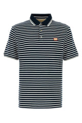 Men's Embroidered Piquet Polo Shirt Biancoblu Cotton