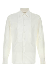Men's Stretch Poplin Shirt White Cotton Nylon Elastane