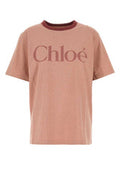 Women's Melange Dark Pink Cotton T-Shirt Petalpink Exterior