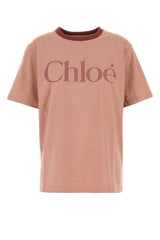 Women's Melange Dark Pink Cotton T-Shirt Petalpink Exterior