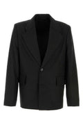 Men's Blazer Black Polyester Wool Blazers