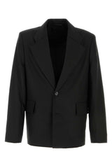 Men's Blazer Black Polyester Wool Blazers
