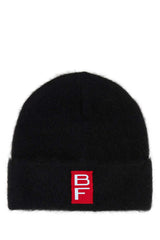 Women's Alpaca Blend Beanie Black Nylon Wool