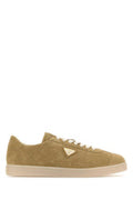 Men's Suede Low-Top Sneaker Beige Calfskin
