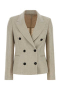 Women's Jacket Blazer Beige Linen Cotton Blazers