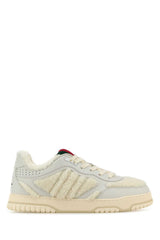 Women's White Leather And Teddy Re-Web Sneakers Zwhgrwhzwhvrv
