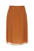 Women's Cupro And Silk Organza Skirt Orange