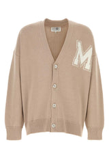Men's Wool And Acrylic Blend Cardigan Beige Vergine Acrilica