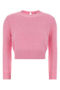 Women's Virgin Wool Blend Sweater Pink Nylon