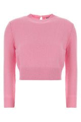 Women's Virgin Wool Blend Sweater Pink Nylon