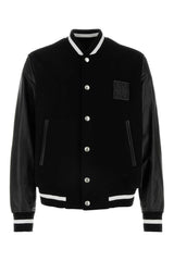 Men's Material Jacket Black Wool Polyamide