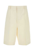 Men's White Bermuda Shorts Cotton Silk Bermudas