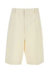 Men's White Bermuda Shorts Cotton Silk Bermudas