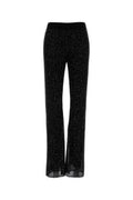 Women's Ribbed Viscose Blend Trousers Black