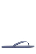 Men's Cerulean Blue Leather Thong Slippers Aviazione Flat Shoes