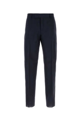 Men's Wool Trousers Navy Virgin