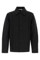 Men's Couture Seam Overshirt Black Cotton Jacket