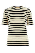 Women's Striped Cotton T-Shirt Beige