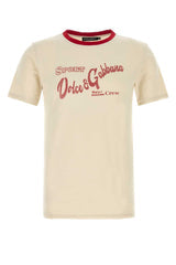 Men's Ivory Cotton T-Shirt Pergamenamedio Exterior