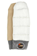 Women's Two-Tone Nylon And Leather Gloves White