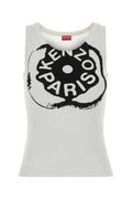 Women's Boke Tank Top White Cotton Elastane Sweater