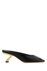 Women's Safi 55 Mule Black Leather Heels