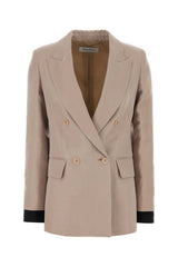 Women's Feltro Blazer Beige Silk Blazers