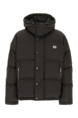 Men's Nylon Blend Down Jacket Black Polyurethane