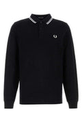 Men's Twin Tipped Polo Shirt Black Cotton