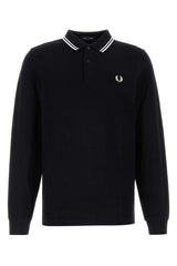 Men's Twin Tipped Polo Shirt Black Cotton