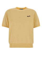 Women's Logo-Embroidered Recycled Silk Knit T-Shirt Yellow Nylon