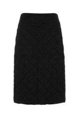 Women's Quilted Viscose Skirt Black