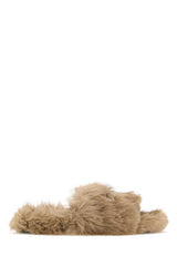 Women's Furry Slide Beige Polyester