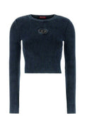 Women's Ribbed Cotton Crew-Neck T-Shirt Navy
