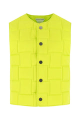 Women's Quilted Nylon Padded Vest Yellow Padding Polyester Vests