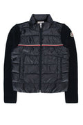 Boys' Cotton-Blend Hybrid Cardigan Navy Collar Polyester