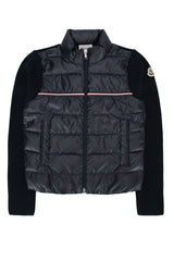 Boys' Cotton-Blend Hybrid Cardigan Navy Collar Polyester