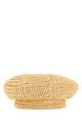 Women's Woven Rafia Bucket Hat Beige Viscose