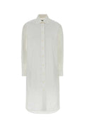 Women's Poplin Shirt Dress White Cotton