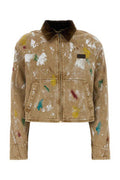Women's Paint-Splatter Cotton Jacket Beige