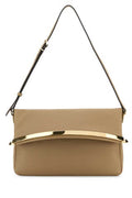 Women's Clutch Shoulder Beige Leather