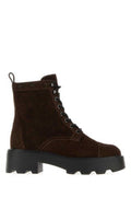 Women's Suede Platform Ankle Boot Brown