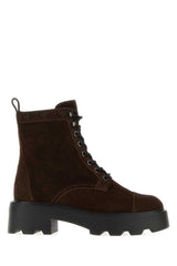 Women's Suede Platform Ankle Boot Brown