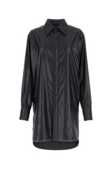 Women's Black Polyester Oversize Shirt