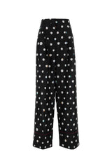 Women's Falena Dots Trousers Black Silk