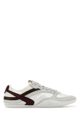 Women's Two-Tone Tech Fabric And Suede Gymnasium Sneakers Biancoamaranto Pl-Vitello