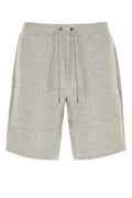 Men's Cotton-Blend Jogger Bermuda Shorts Gray Polyester Bermudas