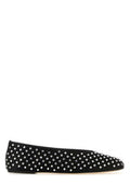 Women's Studded Satin Ballerina Black