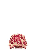 Women's Baseball Printed Hibiscus Cotton Cap Beige