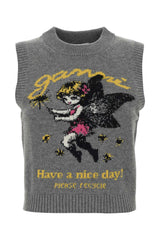 Women's Wool Sweater Vest Gray Recycled Tank Tops